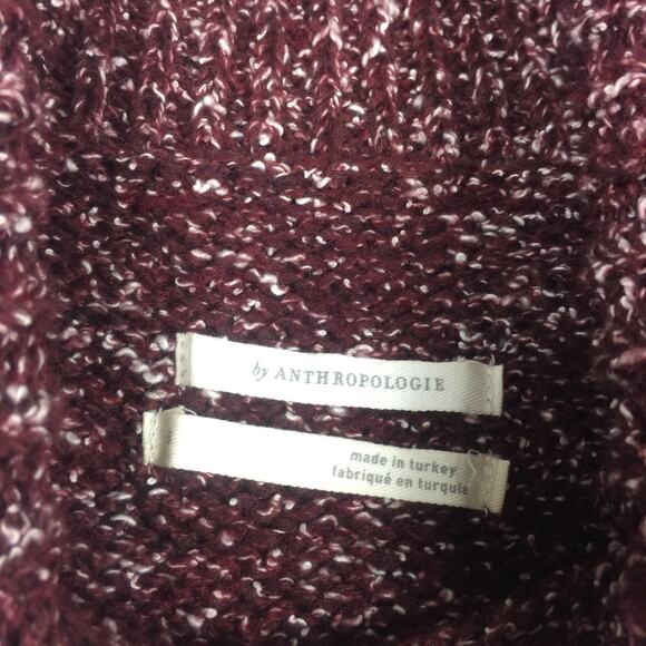 Anthropologie Flowy Maxi Tunic Sleeveless Turtleneck Tunic Sweater Wine Small - Picture 5 of 15